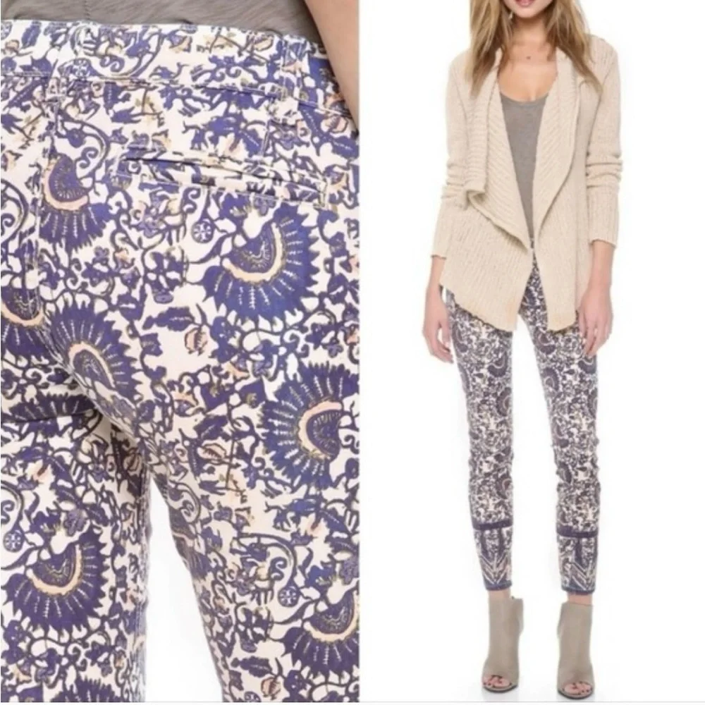 TORY‎ BURCH IZZY PRINTED CROPPED SKINNY JEANS WOMEN'S SIZE 25